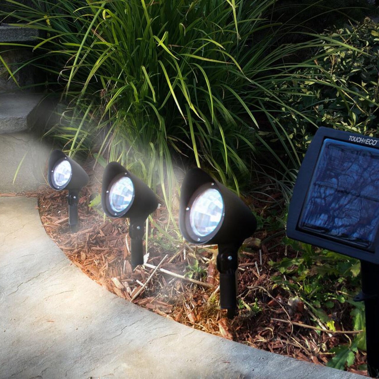 Spotup 3-In-1 Solar Powered Led Spotlights Weather-Resistant Garden Lights